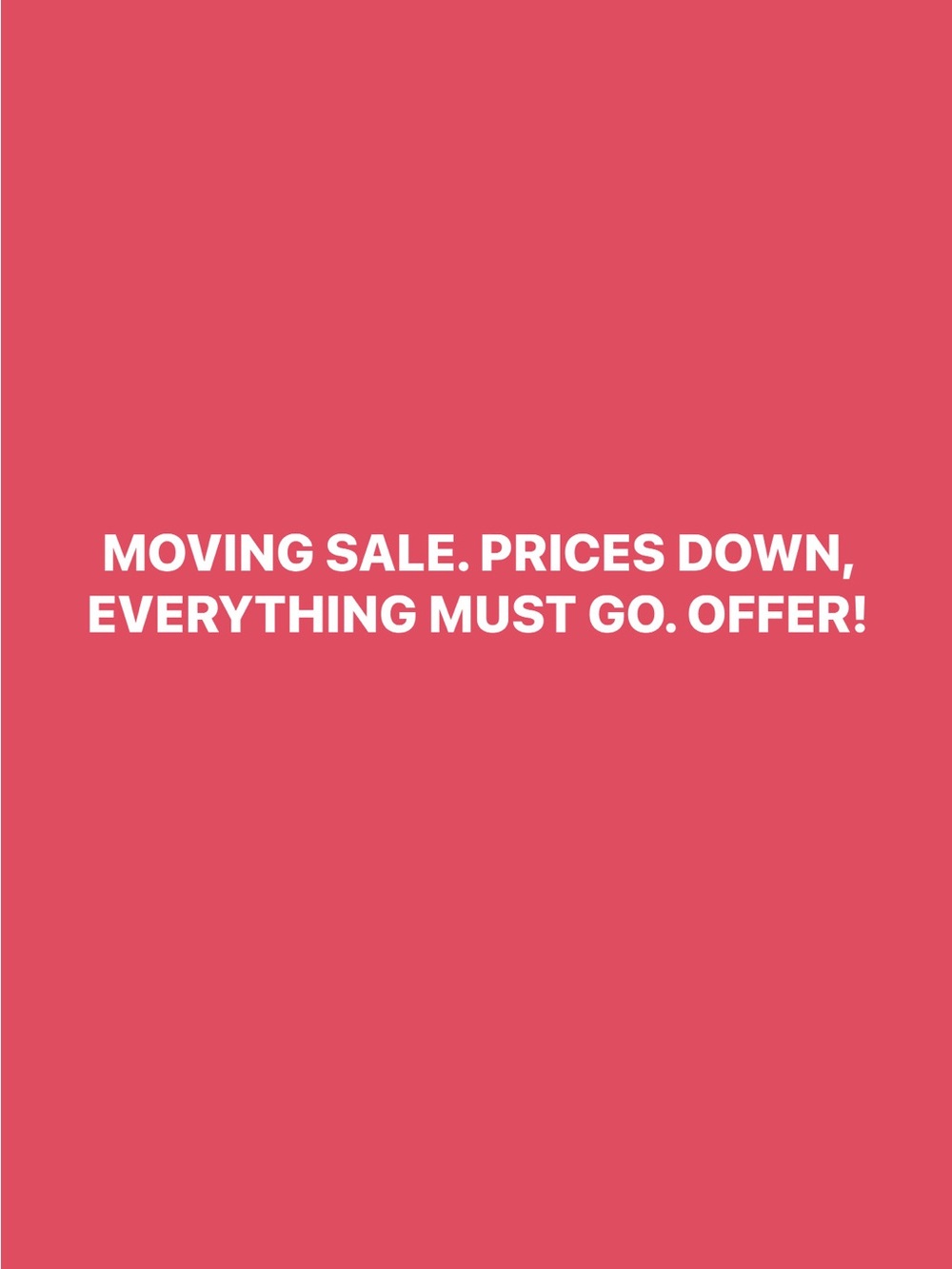 Moving Sale Graphic Tee / Pink Text Design
